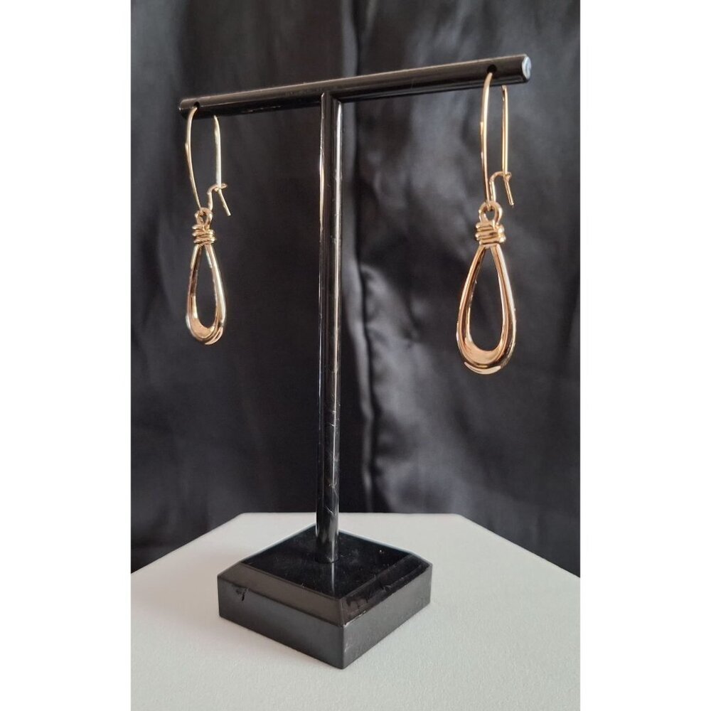 Robert Lee Morris Soho Gold-tone Teardrop Earrings – Sculptural Drop Design - Picture 7 of 8